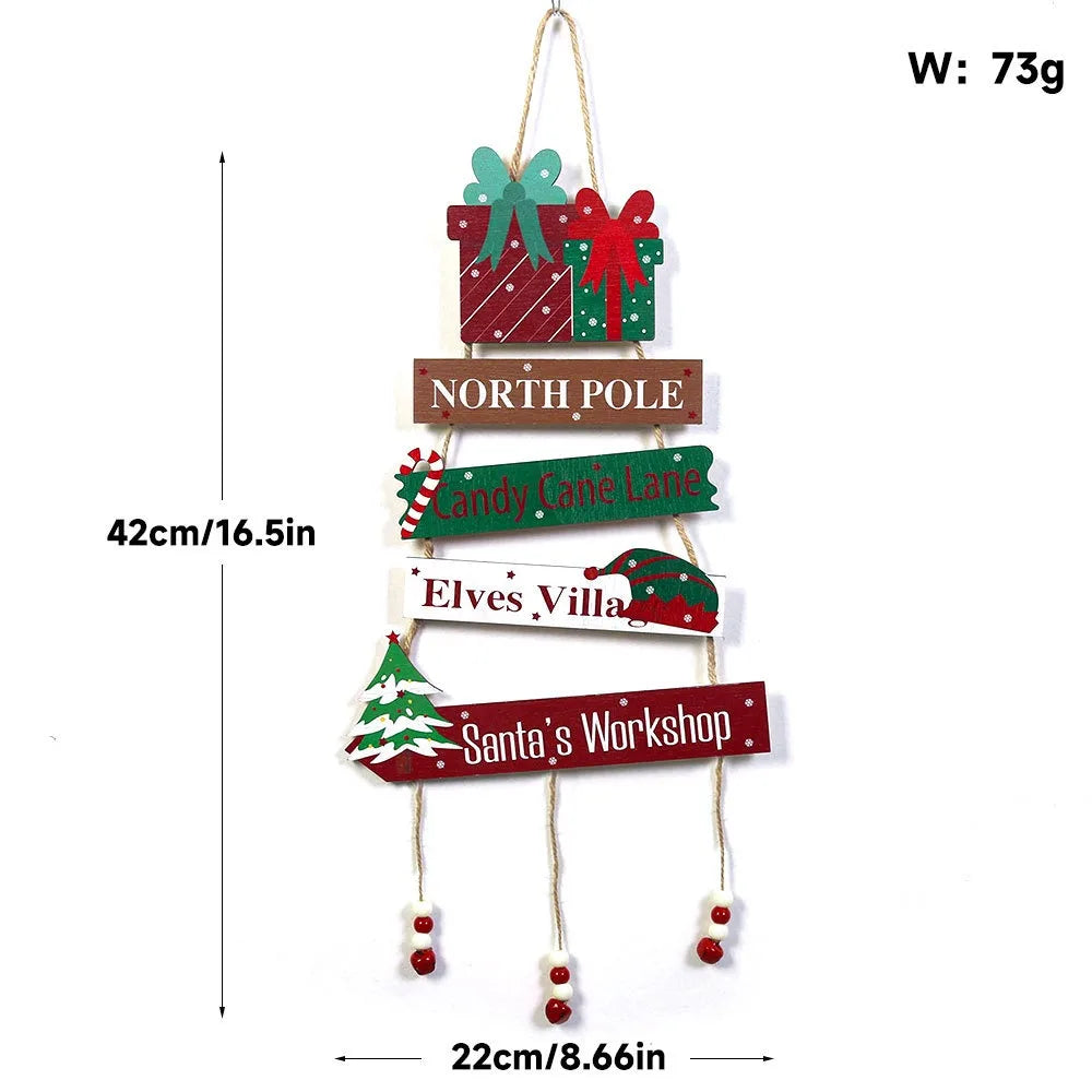 Colorful Wooden Christmas Hanging Decor