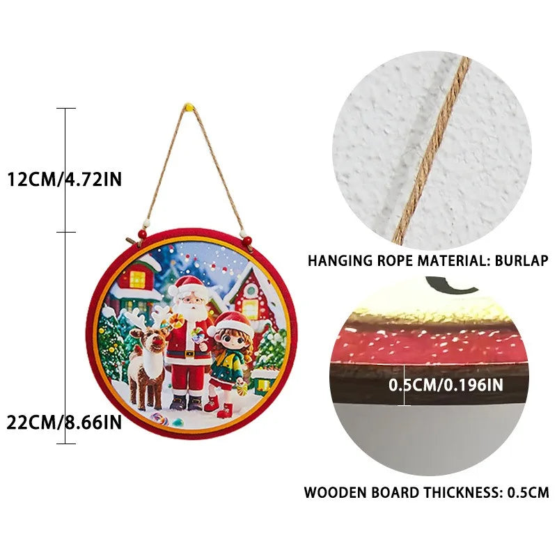 Colorful Wooden Christmas Hanging Decor