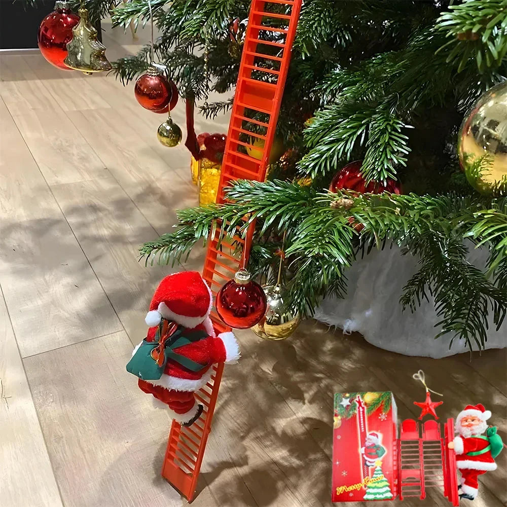 Electric Santa Claus Ladder Climbing Doll