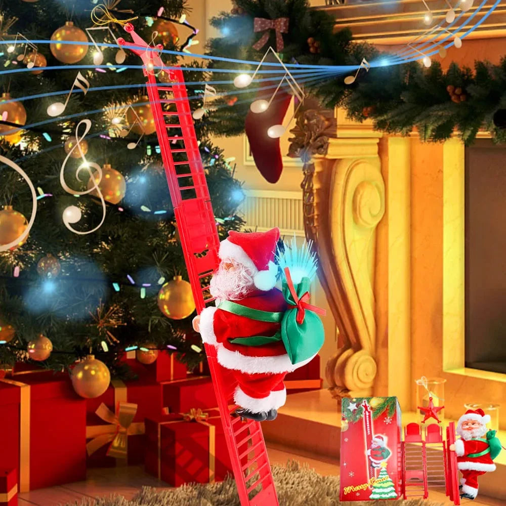 Electric Santa Claus Ladder Climbing Doll