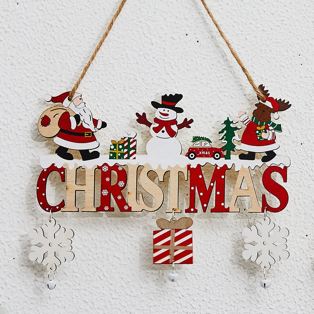 Colorful Wooden Christmas Hanging Decor