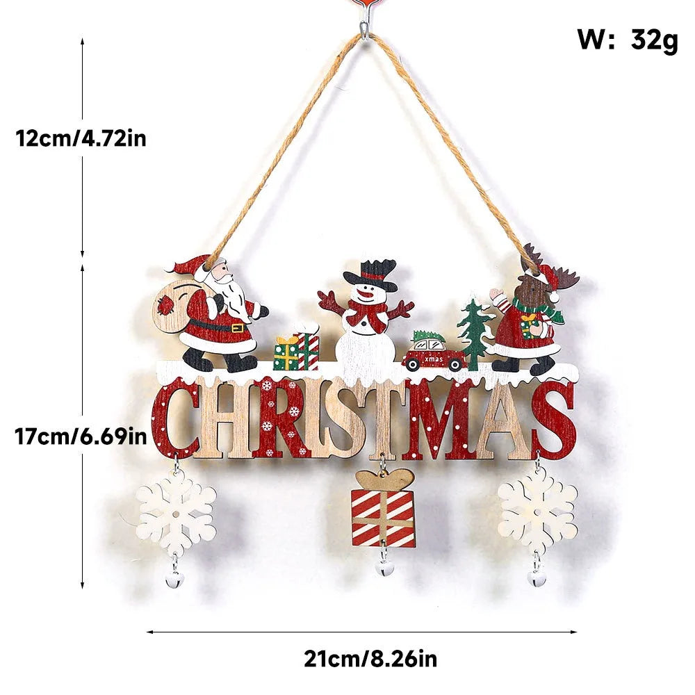 Colorful Wooden Christmas Hanging Decor