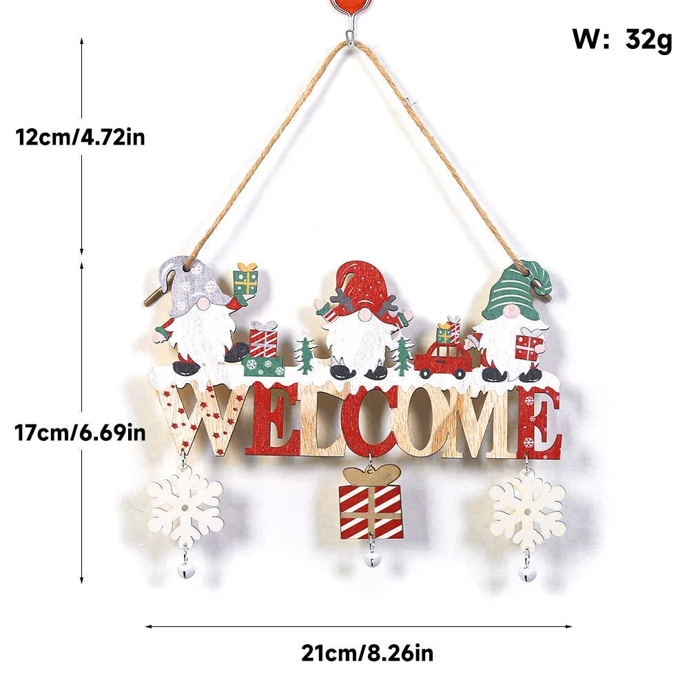 Colorful Wooden Christmas Hanging Decor