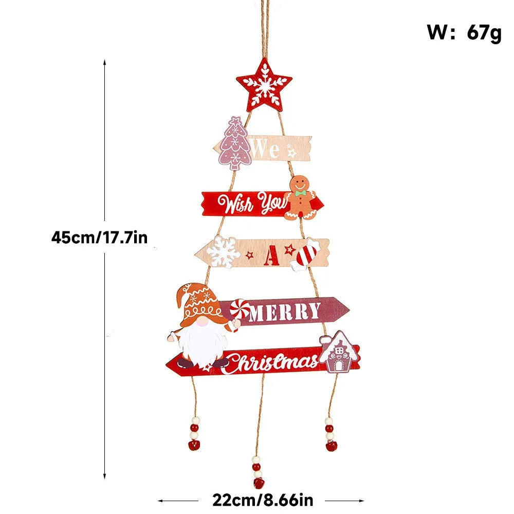 Colorful Wooden Christmas Hanging Decor
