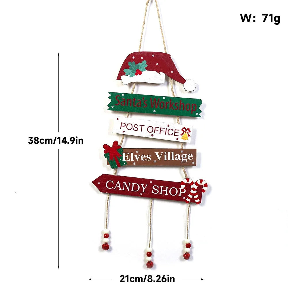 Colorful Wooden Christmas Hanging Decor