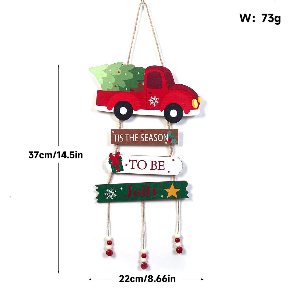 Colorful Wooden Christmas Hanging Decor