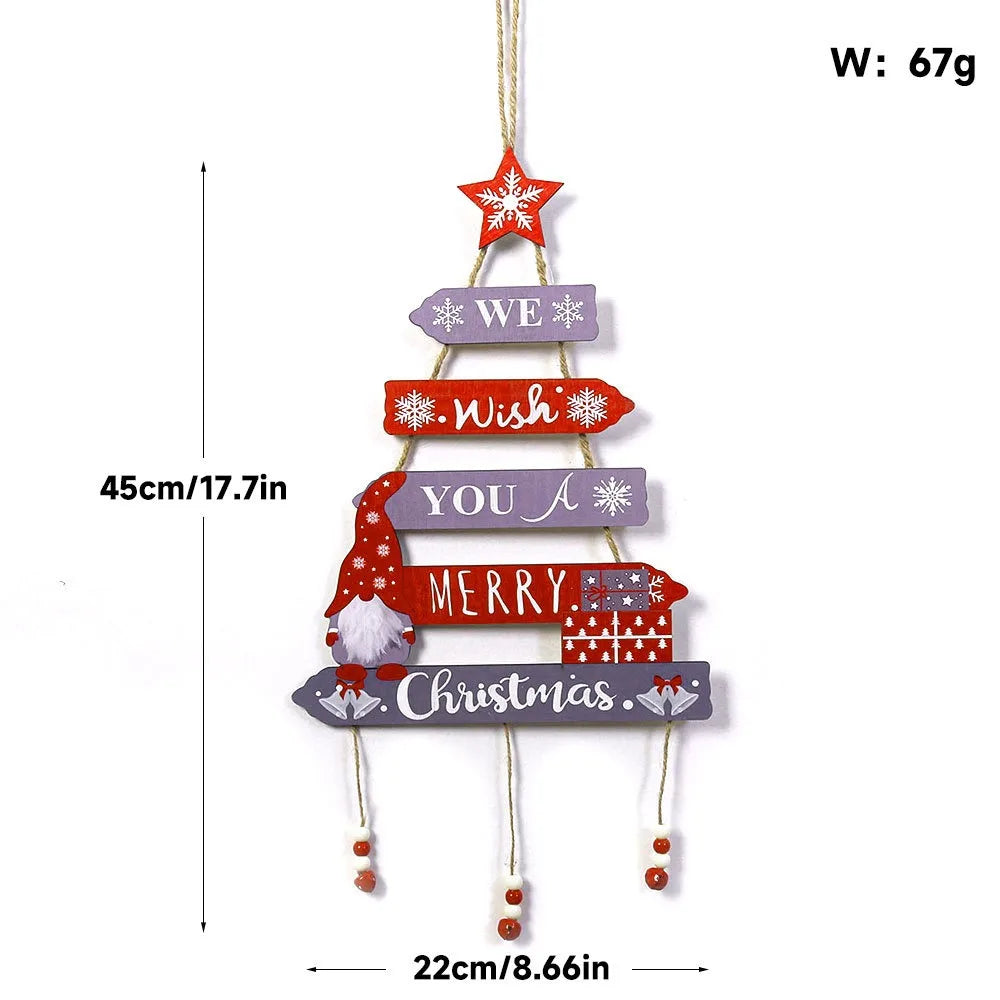 Colorful Wooden Christmas Hanging Decor